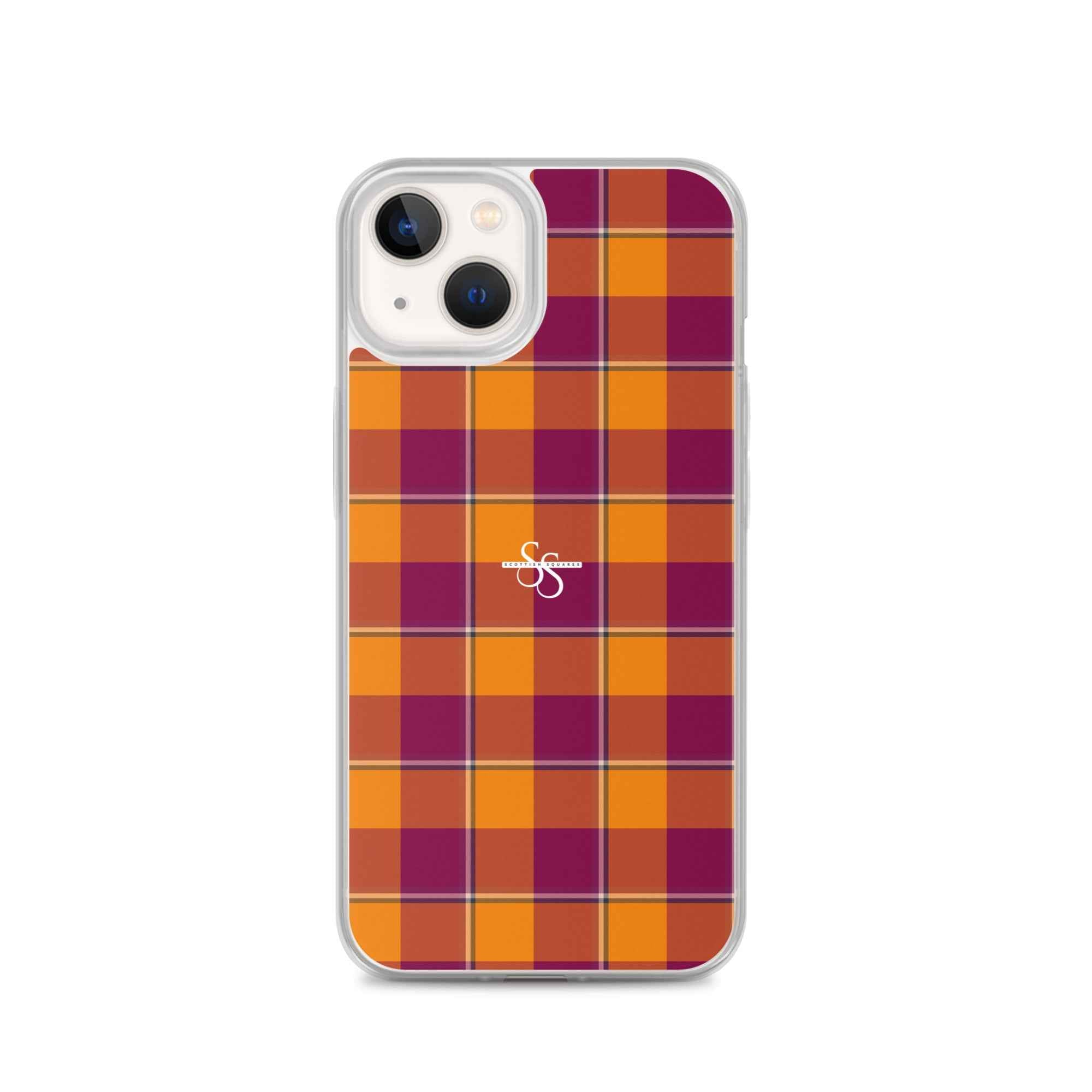 Clear Case for iPhone Tahiti Gold and Rose Bud Cherry Plaid iPhone 13 - Scottish Squares
