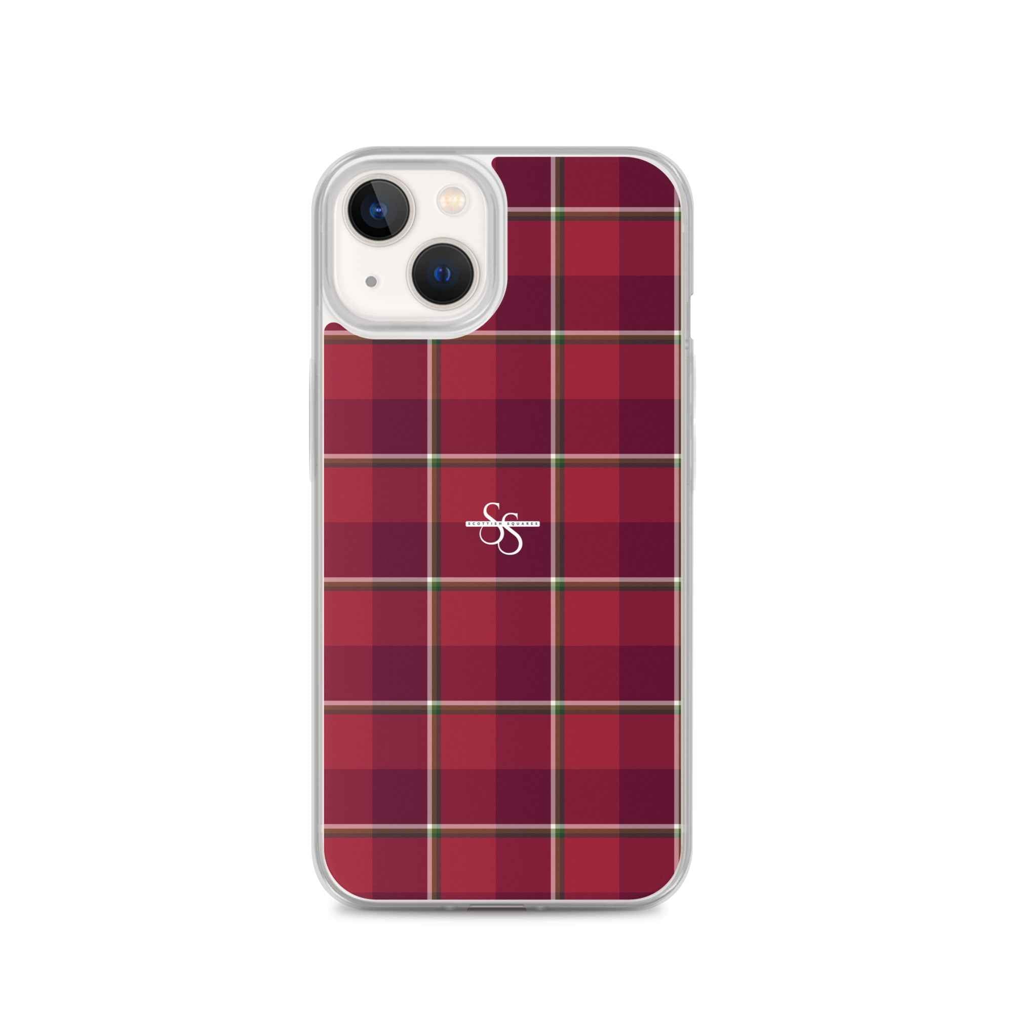 Clear Case for iPhone Old Brick and Cab Sav Plaid iPhone 13 - Scottish Squares