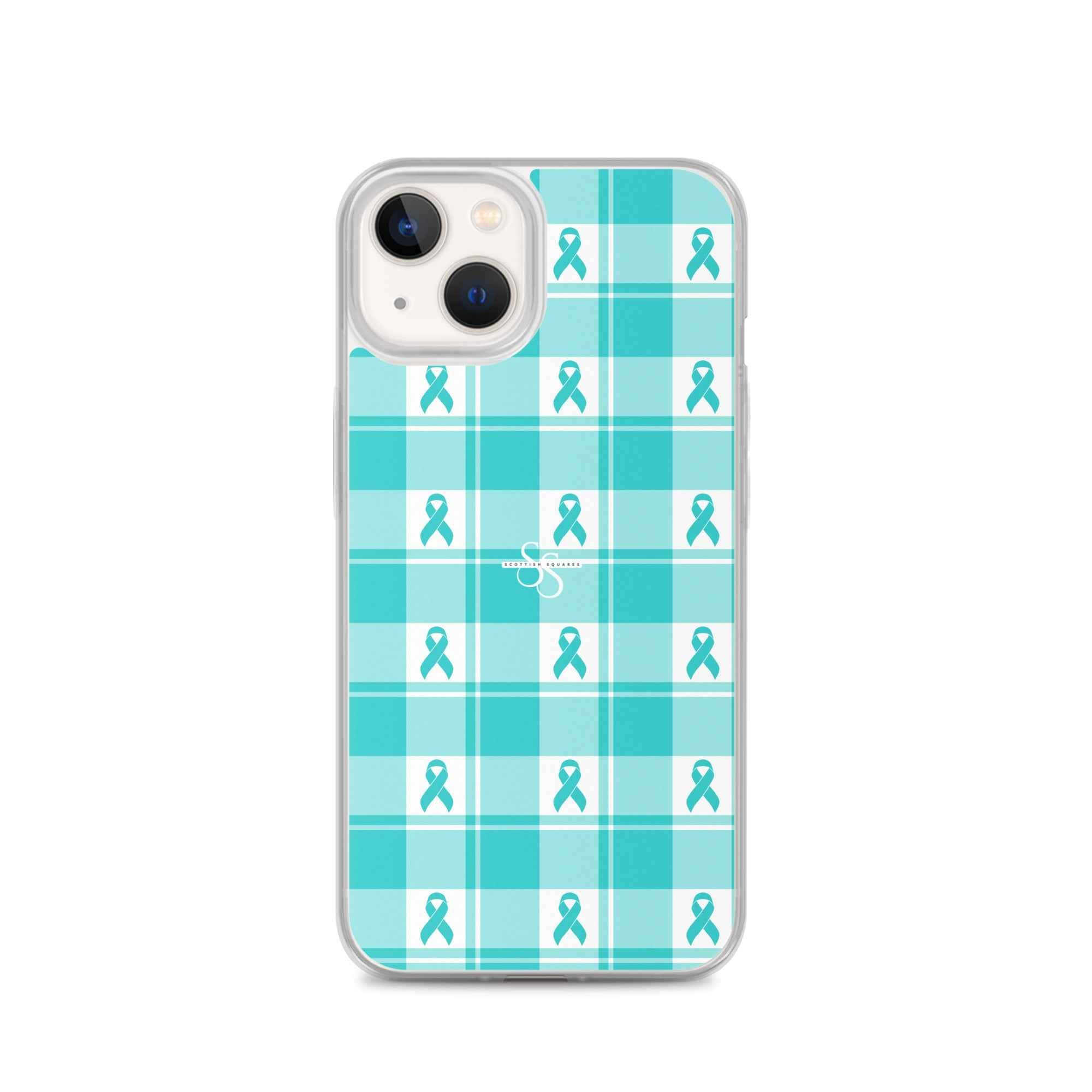 Clear Case for iPhone Ovarian Cancer Awareness Plaid iPhone 13 - Scottish Squares