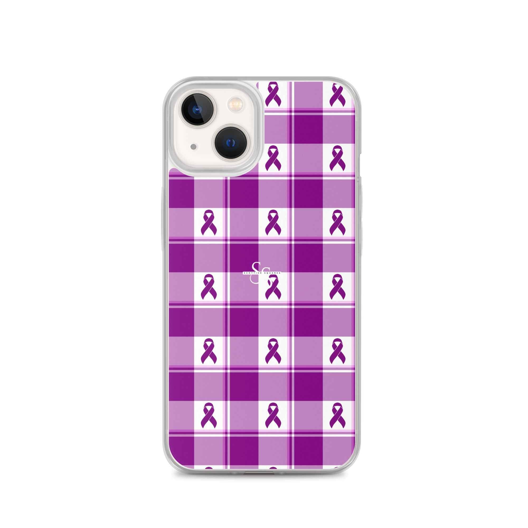 Clear Case for iPhone Pancreatic Cancer Awareness Plaid iPhone 13 - Scottish Squares