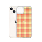 Clear Case for iPhone Claystone and Morning Mist Plaid - Scottish Squares