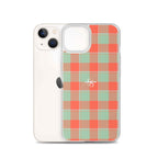 Clear Case for iPhone Spring Rain and Persimmon Plaid - Scottish Squares