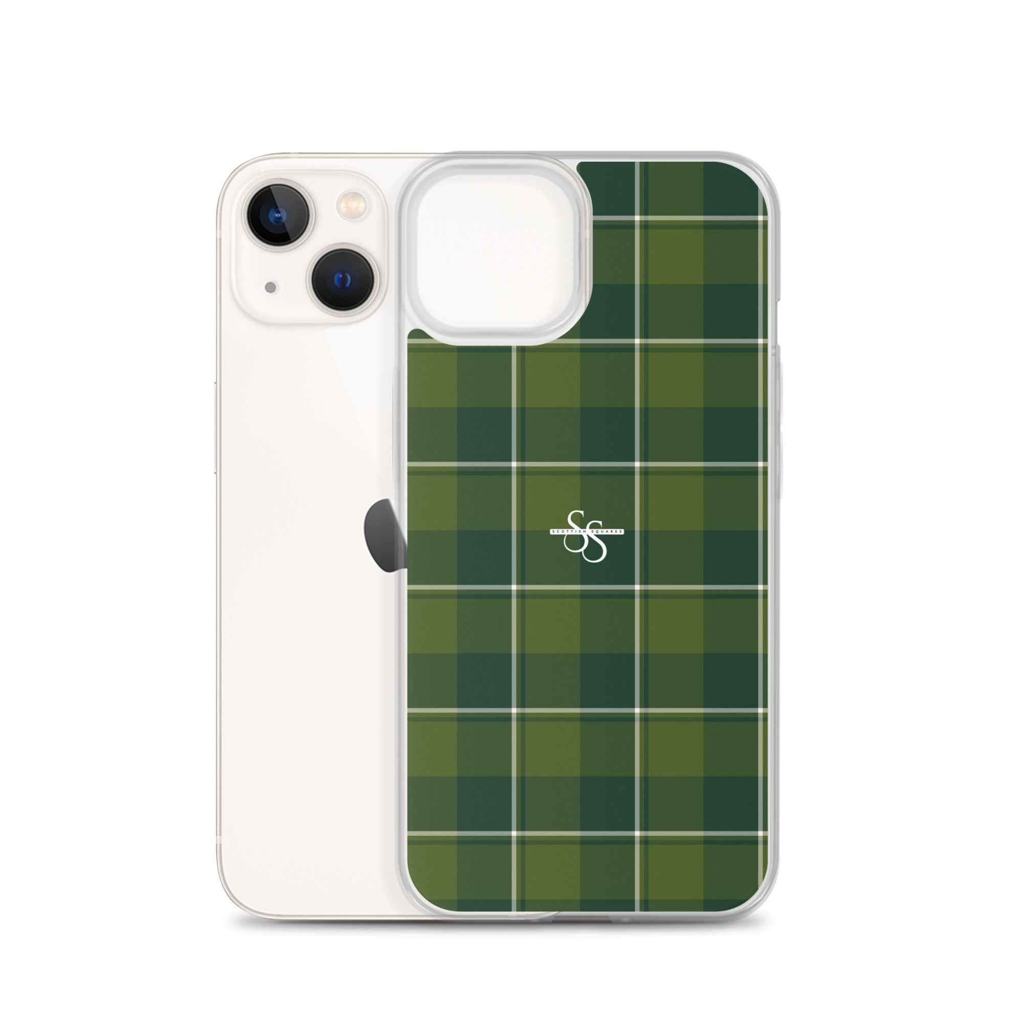 Clear Case for iPhone Woodland and Evergreen Plaid - Scottish Squares