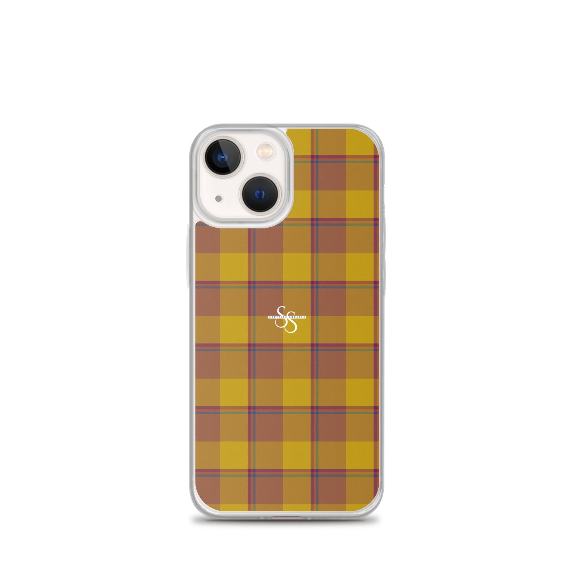 Clear Case for iPhone Potters Clay and Pizza Plaid iPhone 13 mini - Scottish Squares