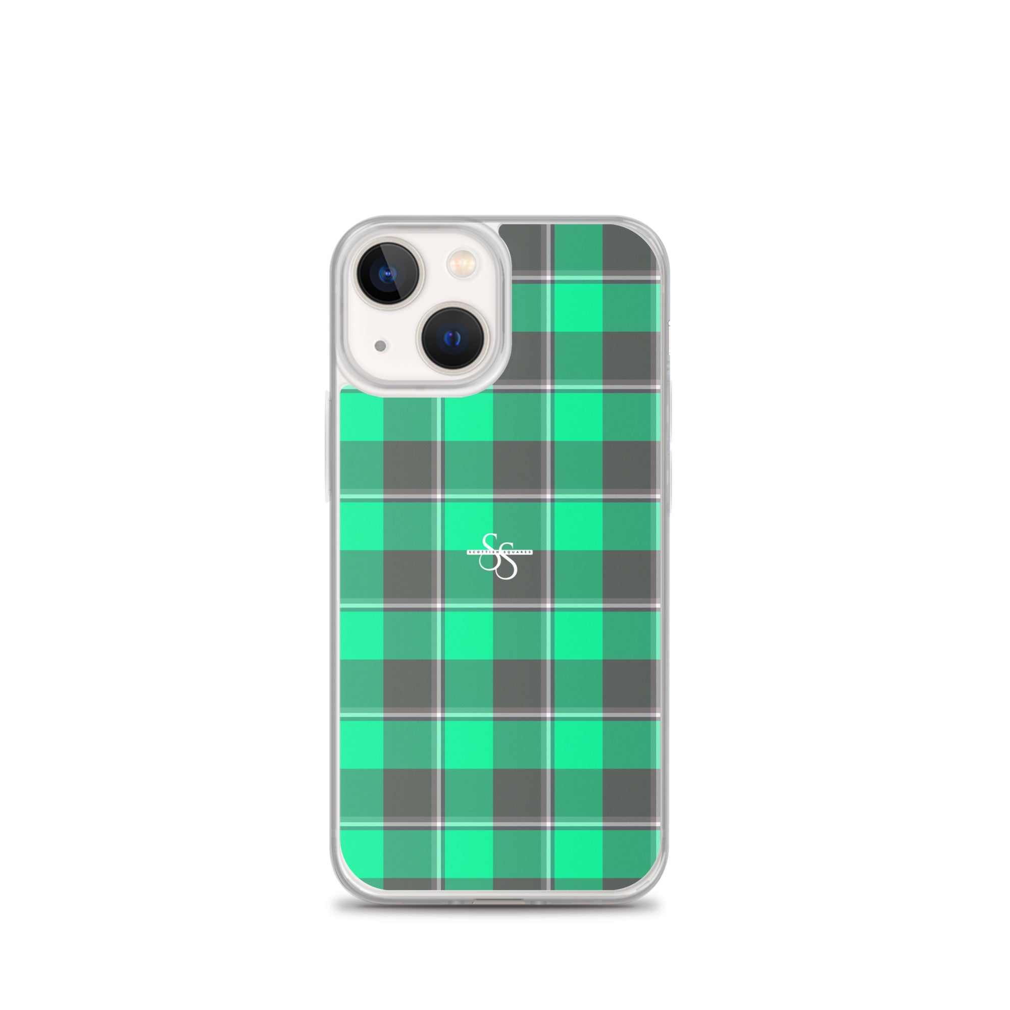 Clear Case for iPhone Spring Green and Finlandia Plaid iPhone 13 mini - Scottish Squares