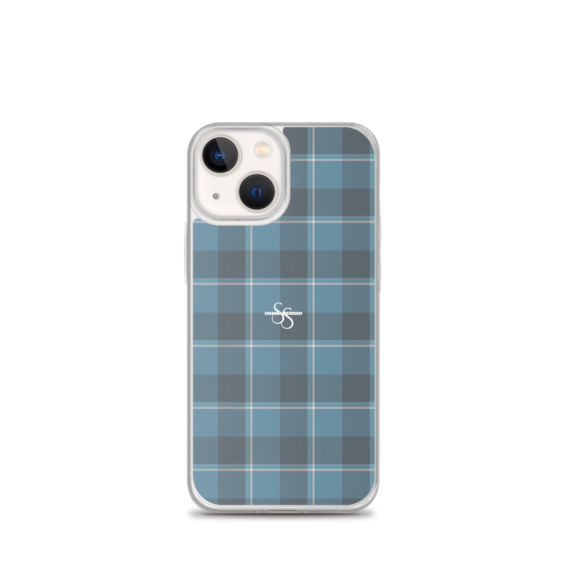 Clear Case for iPhone Hoki and Shuttle Gray Plaid iPhone 13 mini - Scottish Squares