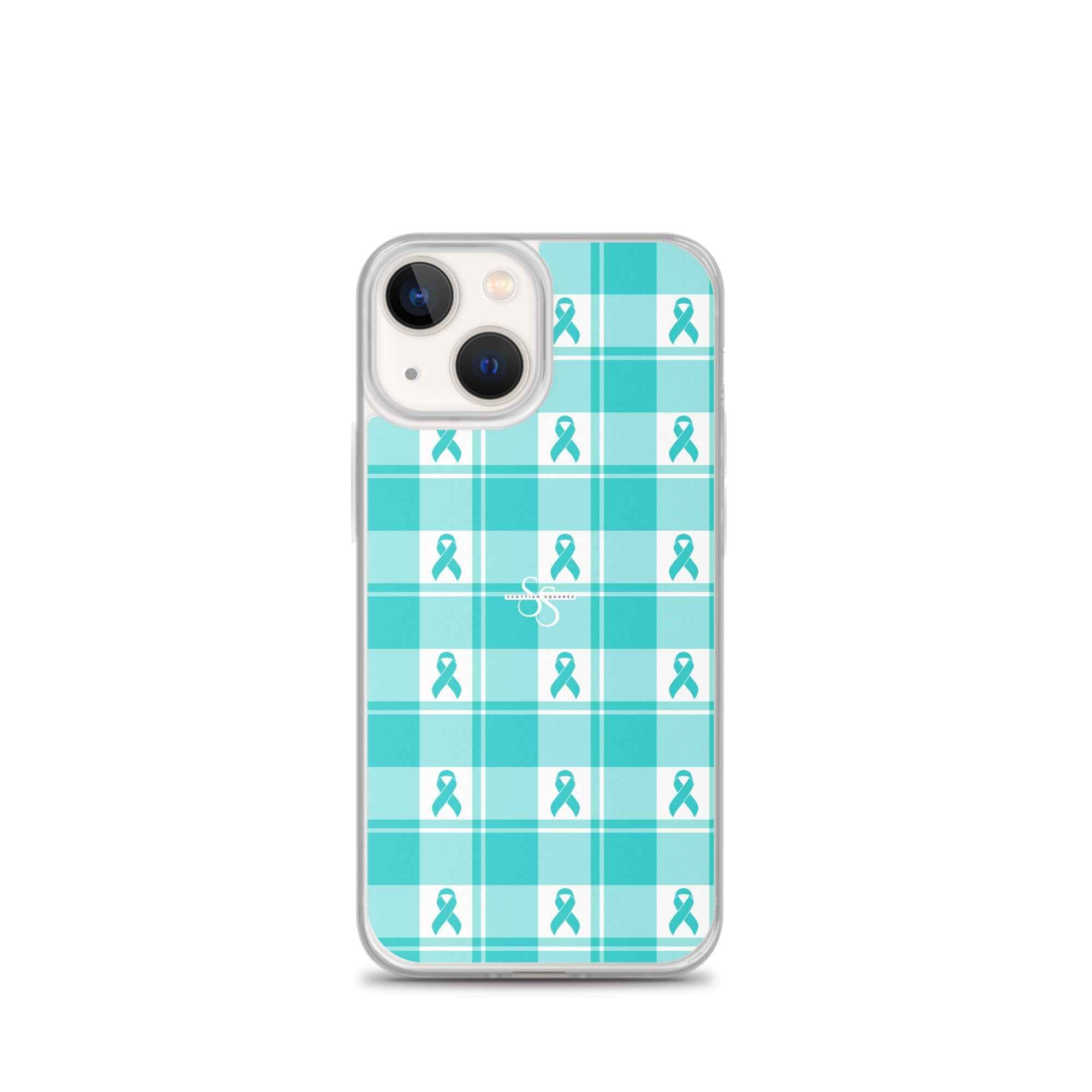 Clear Case for iPhone Ovarian Cancer Awareness Plaid iPhone 13 mini - Scottish Squares