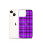 Clear Case for iPhone Electric Violet and Fuchsia Plaid - Scottish Squares