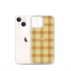 Clear Case for iPhone Zombie and Copper Plaid - Scottish Squares
