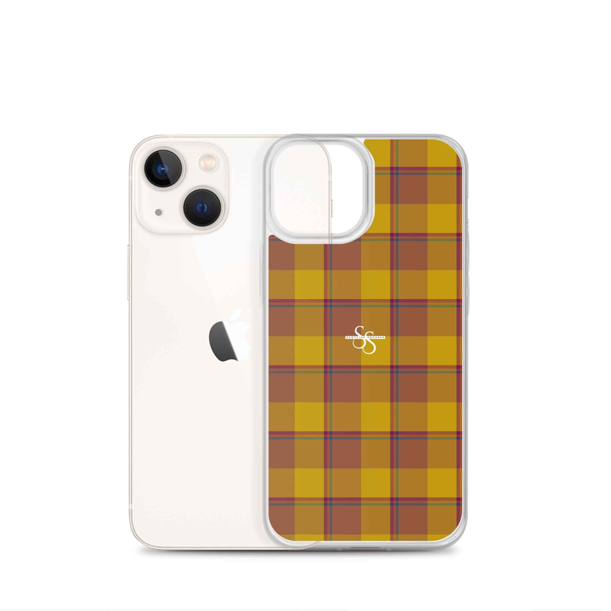 Clear Case for iPhone Potters Clay and Pizza Plaid - Scottish Squares