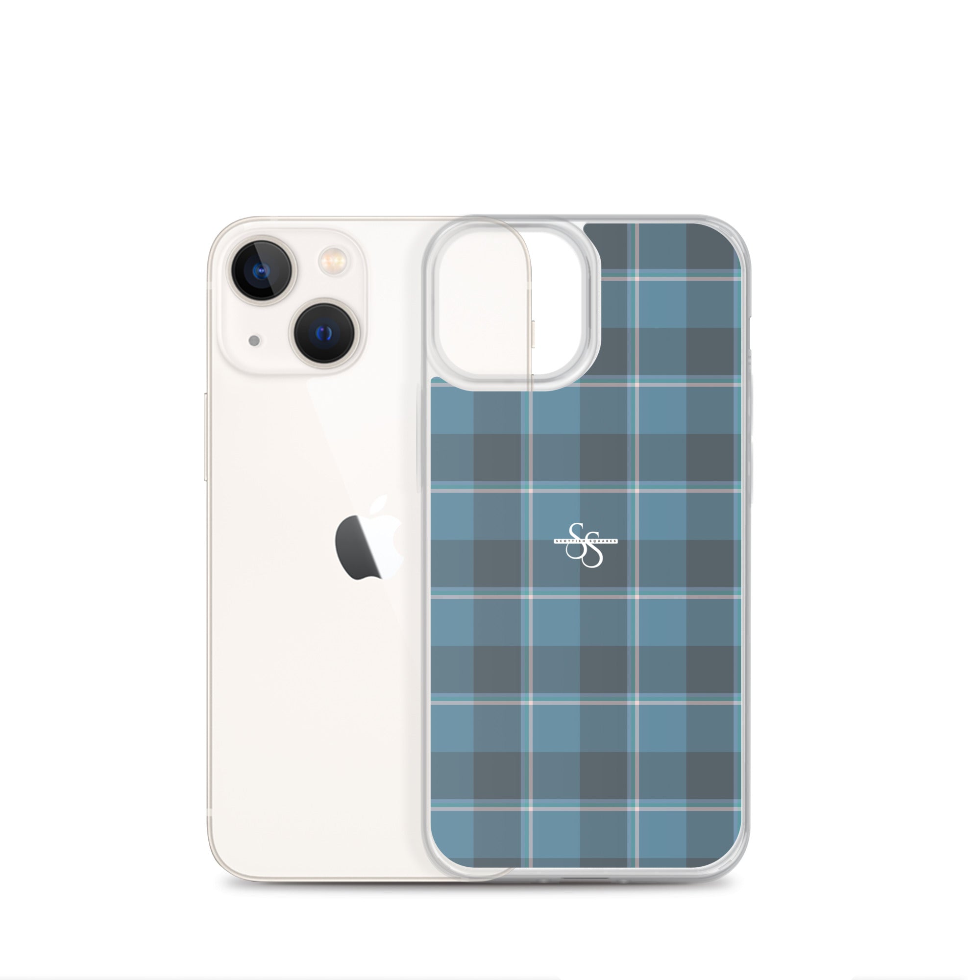 Clear Case for iPhone Hoki and Shuttle Gray Plaid - Scottish Squares