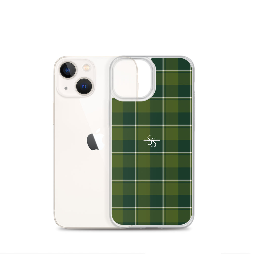 Clear Case for iPhone Woodland and Evergreen Plaid - Scottish Squares