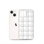 Clear Case for iPhone Lung Cancer Awareness Plaid, White Ribbon, Supportive Gift - Scottish Squares