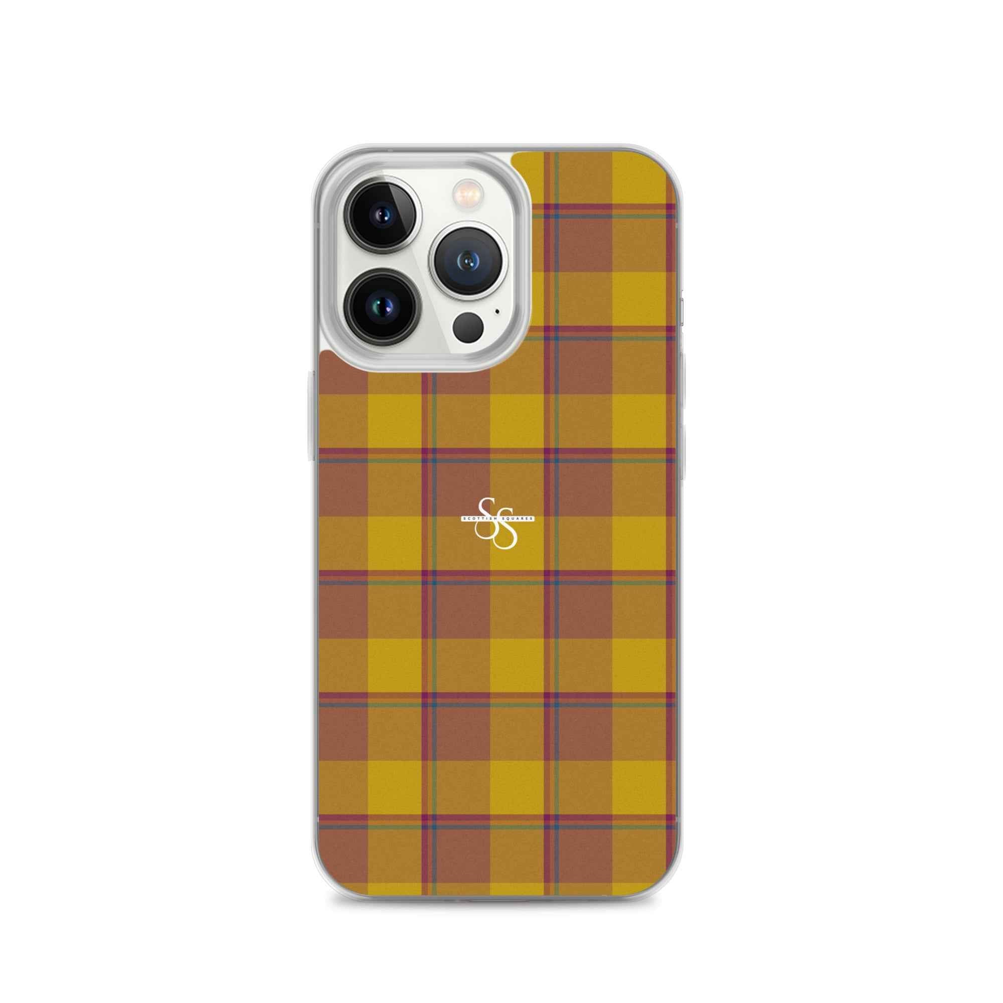 Clear Case for iPhone Potters Clay and Pizza Plaid iPhone 13 Pro - Scottish Squares