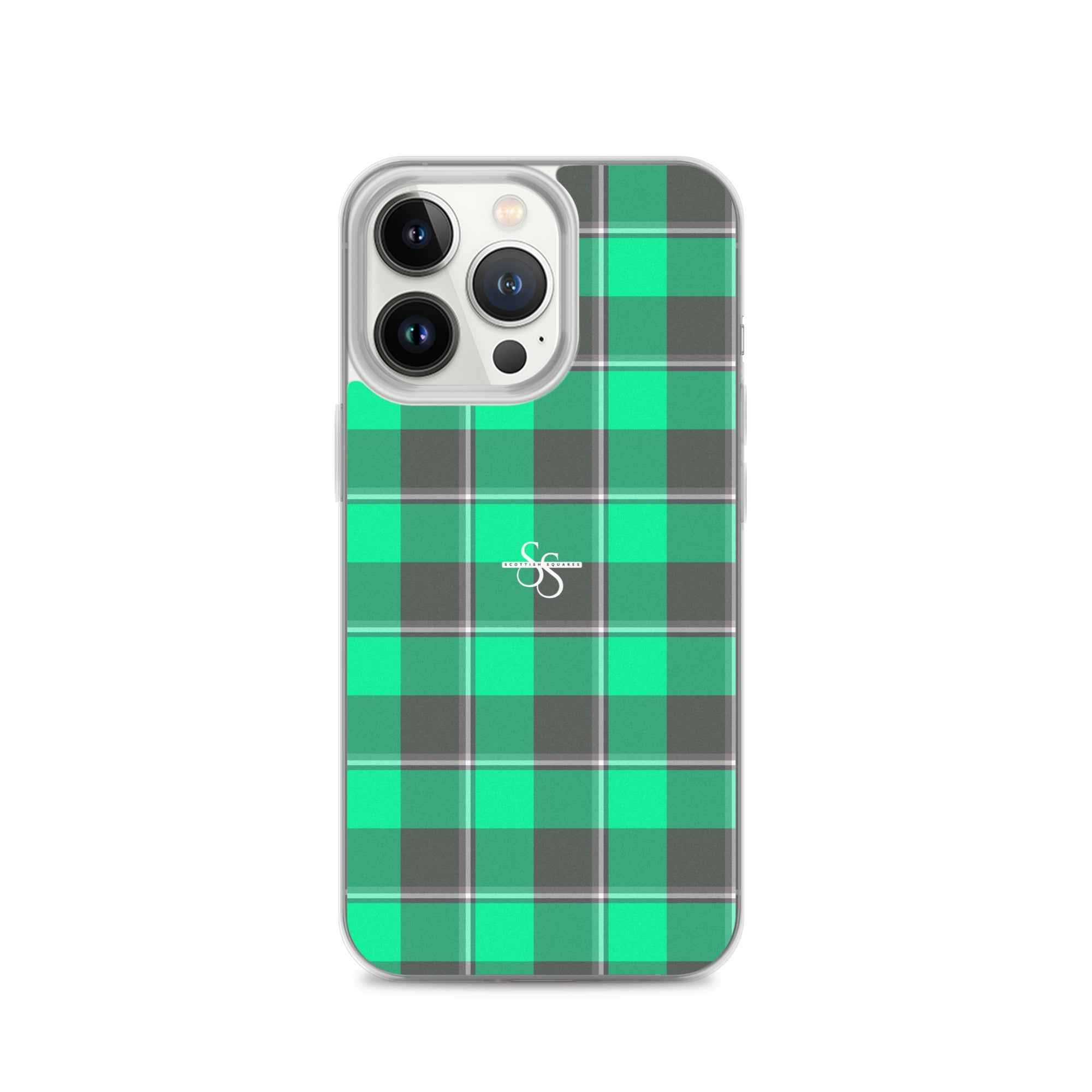 Clear Case for iPhone Spring Green and Finlandia Plaid iPhone 13 Pro - Scottish Squares