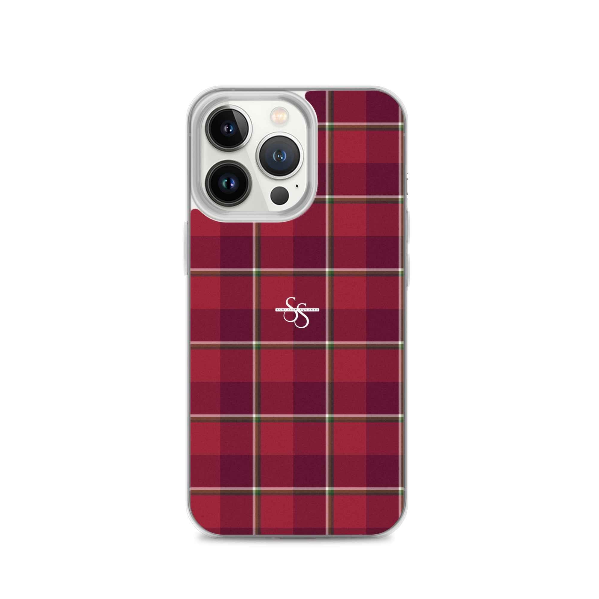 Clear Case for iPhone Old Brick and Cab Sav Plaid iPhone 13 Pro - Scottish Squares