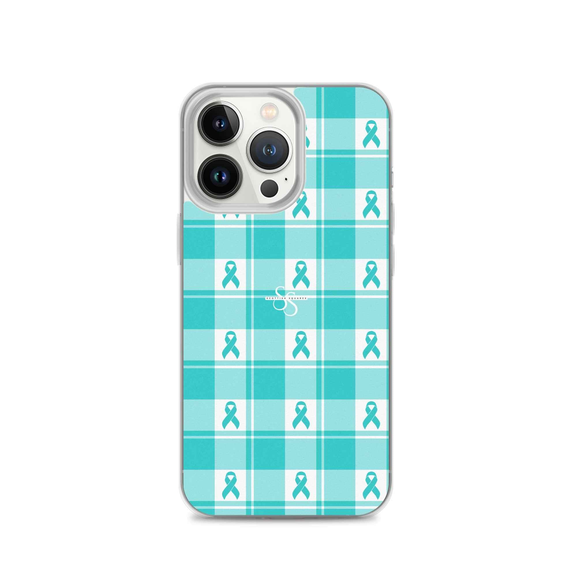 Clear Case for iPhone Ovarian Cancer Awareness Plaid iPhone 13 Pro - Scottish Squares