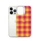 Clear Case for iPhone Corn and Razzmatazz Plaid - Scottish Squares