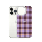 Clear Case for iPhone Light Wisteria and Livid Brown Plaid - Scottish Squares