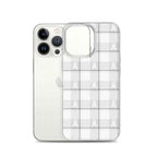 Clear Case for iPhone Lung Cancer Awareness Plaid, White Ribbon, Supportive Gift - Scottish Squares