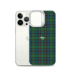 Clear Case for iPhone Green Blue Orange Plaid Tartan