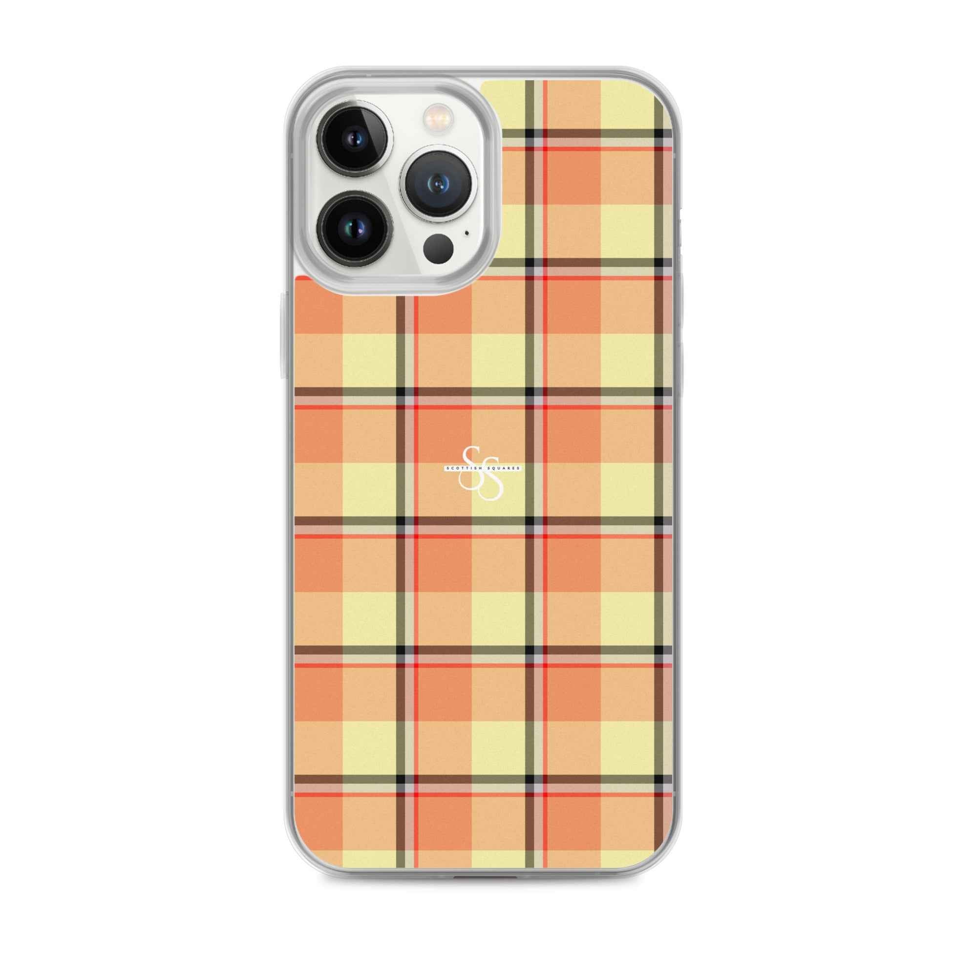 Clear Case for iPhone Claystone and Morning Mist Plaid iPhone 13 Pro Max - Scottish Squares