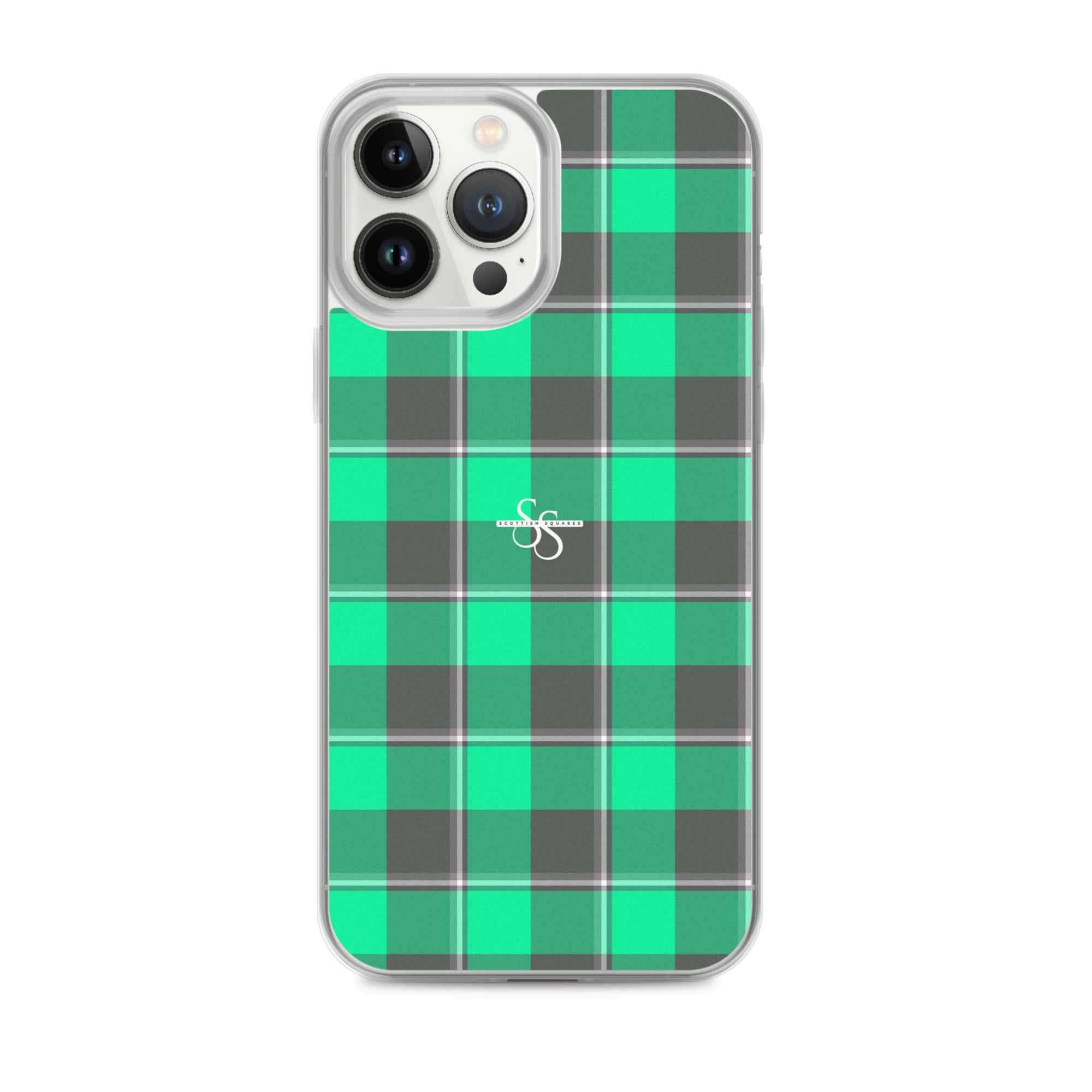 Clear Case for iPhone Spring Green and Finlandia Plaid iPhone 13 Pro Max - Scottish Squares