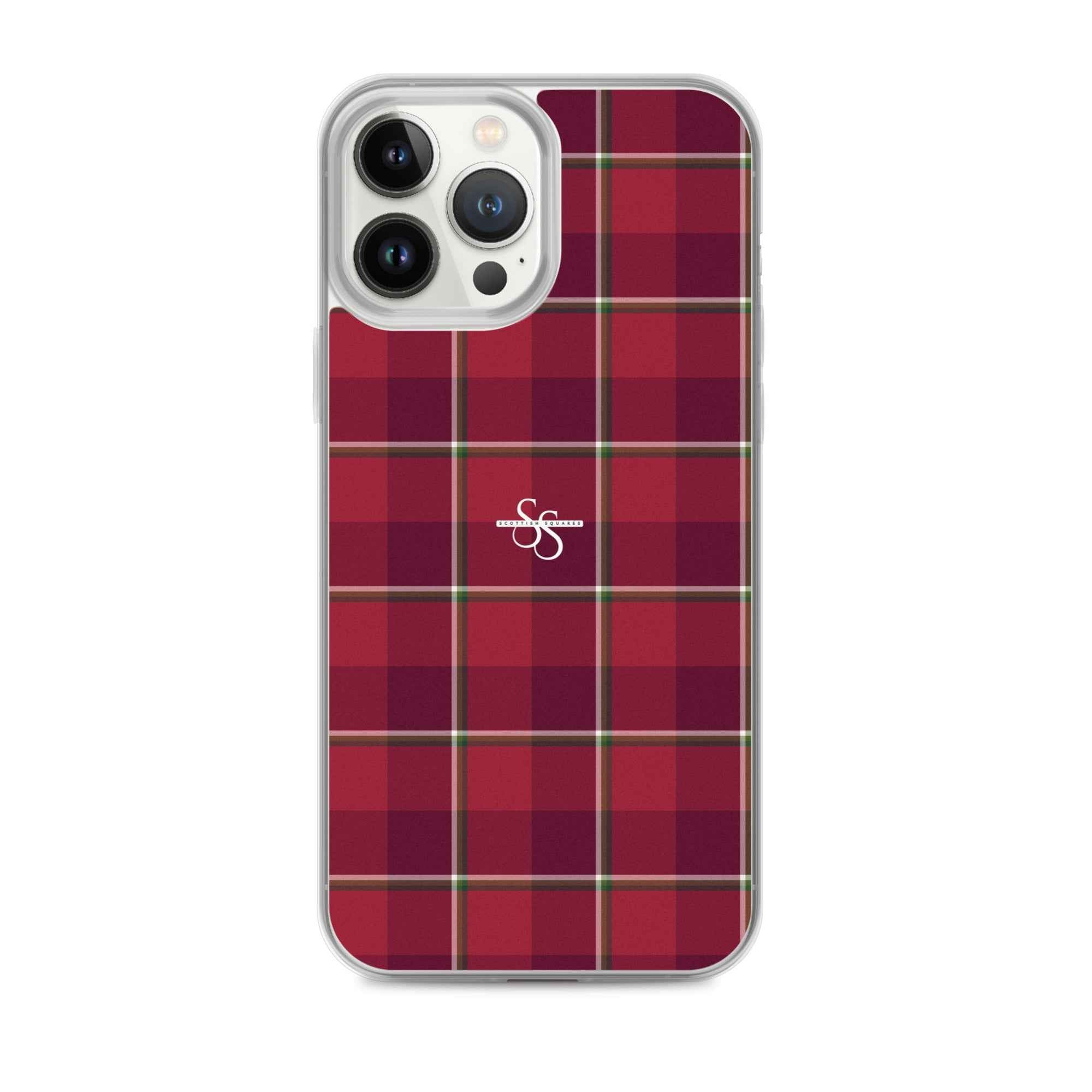 Clear Case for iPhone Old Brick and Cab Sav Plaid iPhone 13 Pro Max - Scottish Squares