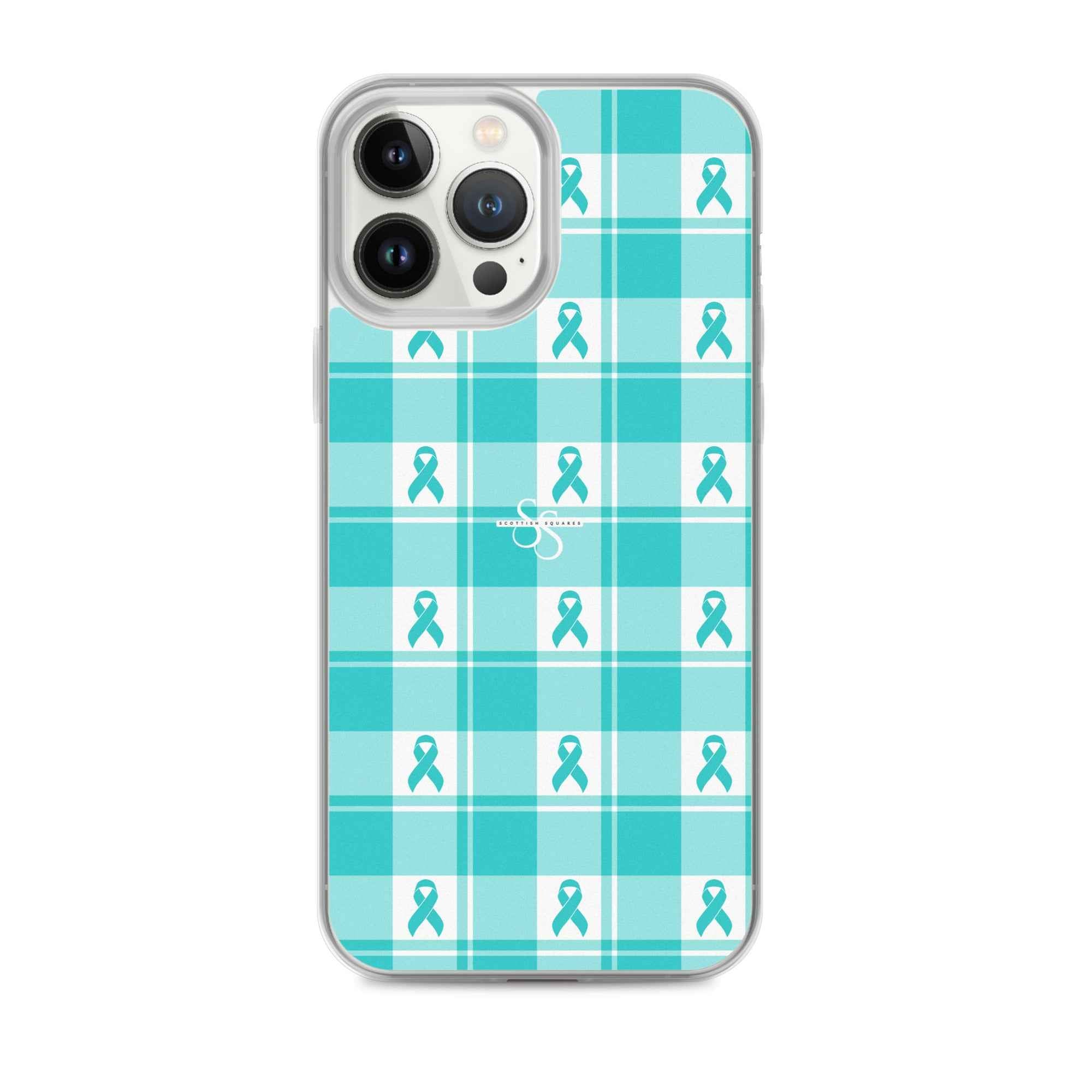 Clear Case for iPhone Ovarian Cancer Awareness Plaid iPhone 13 Pro Max - Scottish Squares