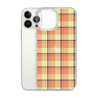 Clear Case for iPhone Claystone and Morning Mist Plaid - Scottish Squares
