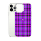Clear Case for iPhone Electric Violet and Fuchsia Plaid - Scottish Squares