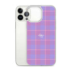 Clear Case for iPhone Viola and Dull Lavender Plaid - Scottish Squares
