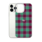 Clear Case for iPhone Ocean Green and Mulberry Wood Plaid - Scottish Squares