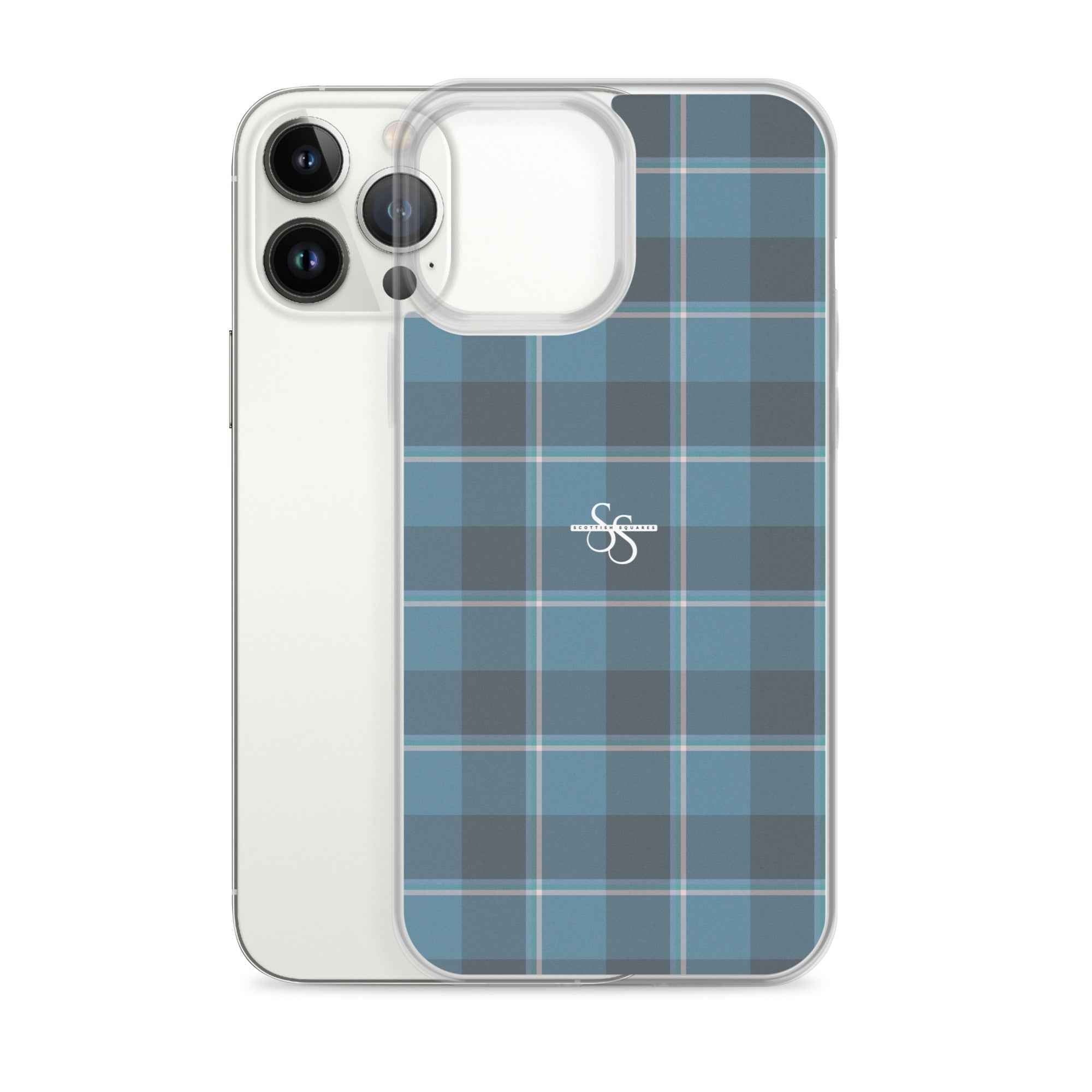 Clear Case for iPhone Hoki and Shuttle Gray Plaid - Scottish Squares