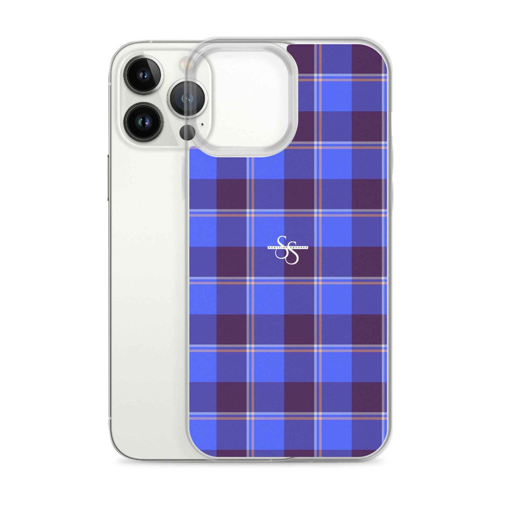 Clear Case for iPhone Cornflower Blue and Livid Brown Plaid - Scottish Squares