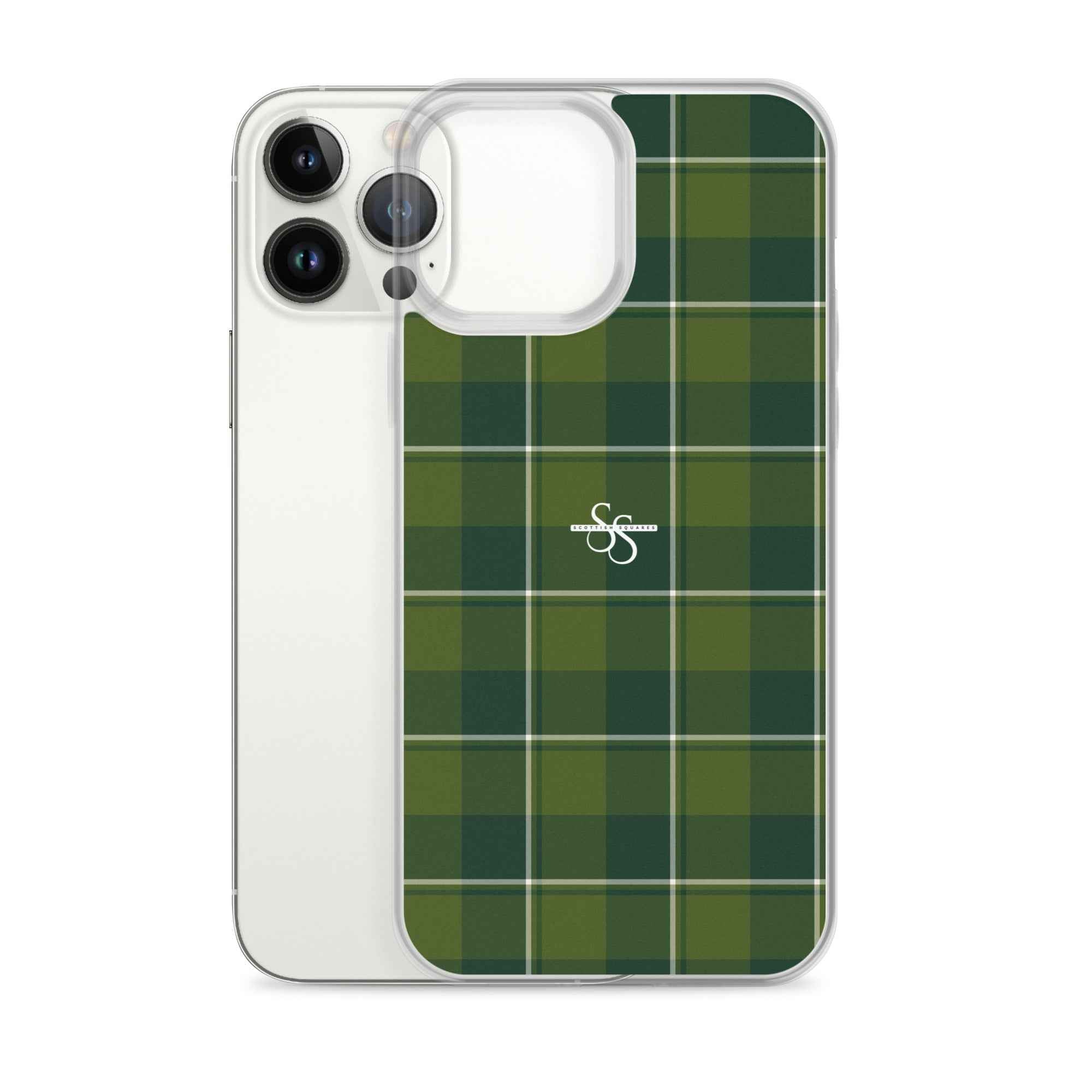 Clear Case for iPhone Woodland and Evergreen Plaid - Scottish Squares