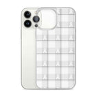 Clear Case for iPhone Lung Cancer Awareness Plaid, White Ribbon, Supportive Gift - Scottish Squares