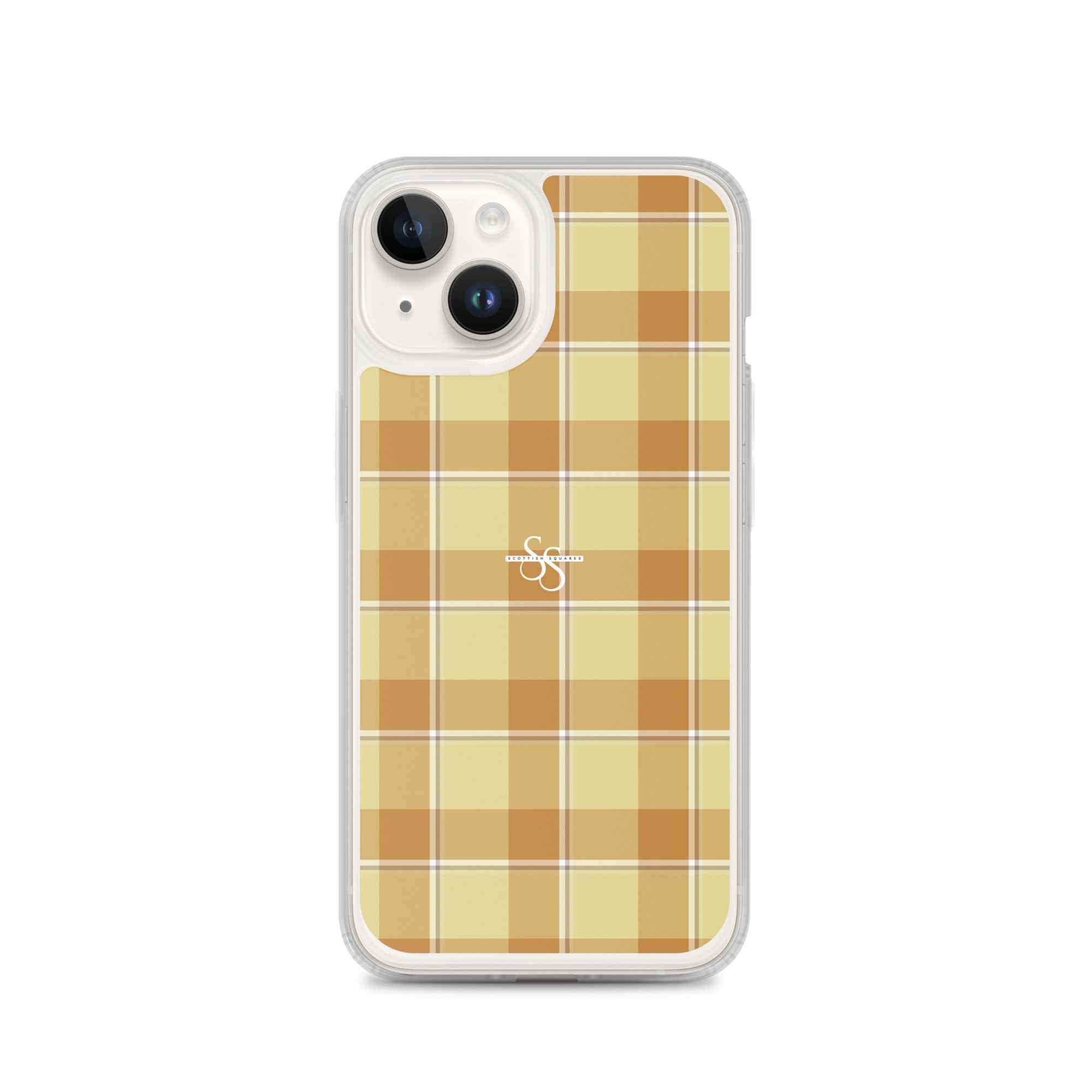 Clear Case for iPhone Zombie and Copper Plaid iPhone 14 - Scottish Squares