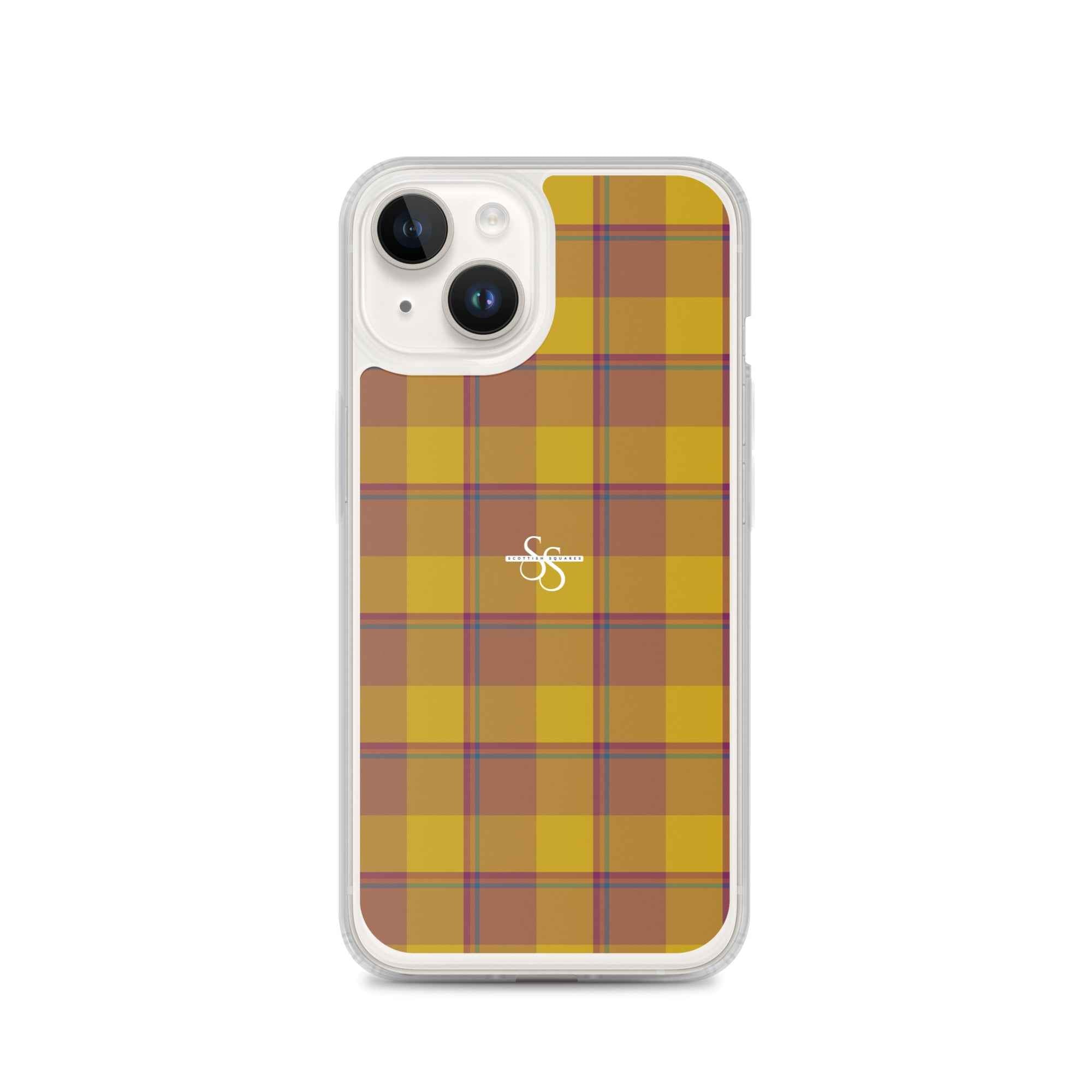 Clear Case for iPhone Potters Clay and Pizza Plaid iPhone 14 - Scottish Squares