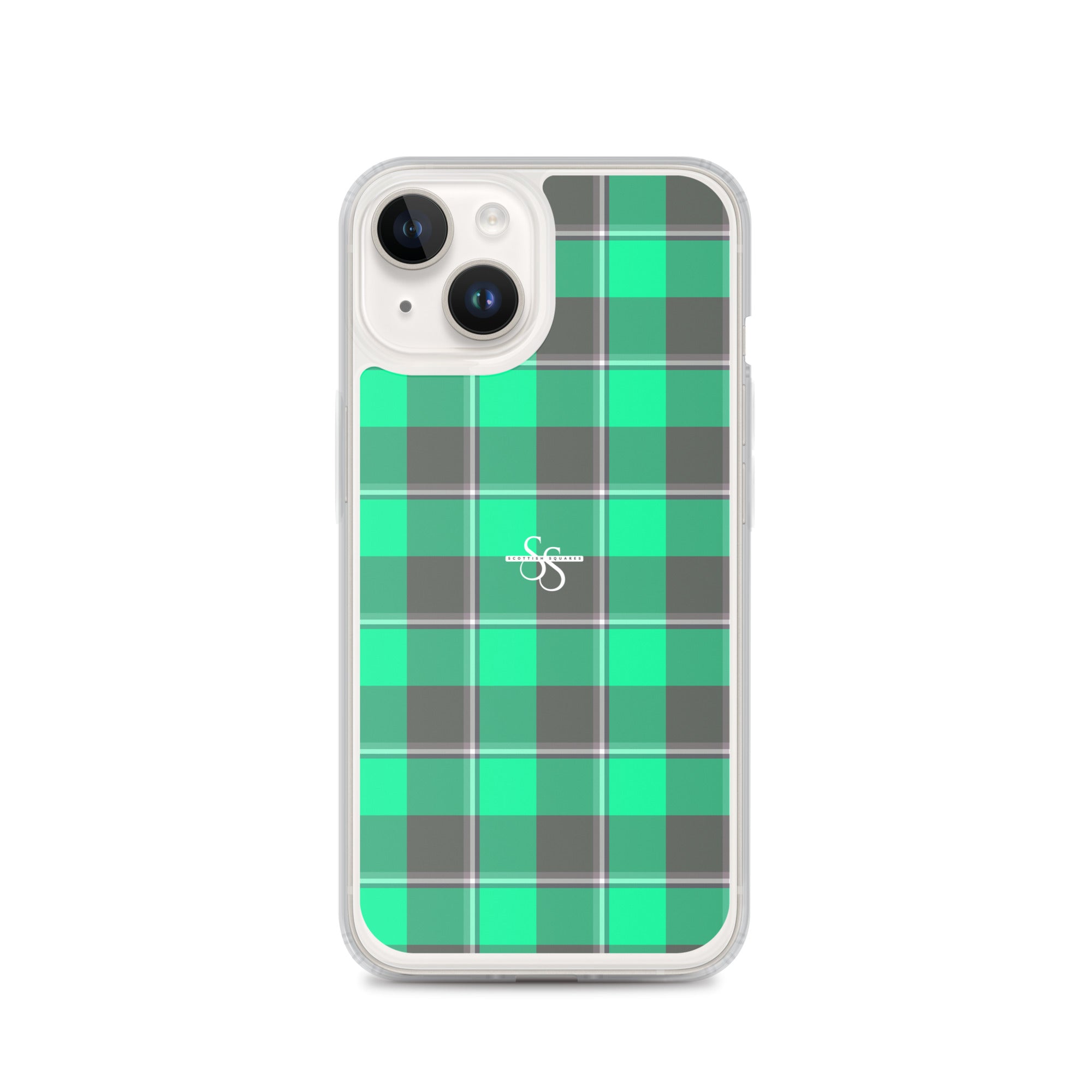 Clear Case for iPhone Spring Green and Finlandia Plaid iPhone 14 - Scottish Squares