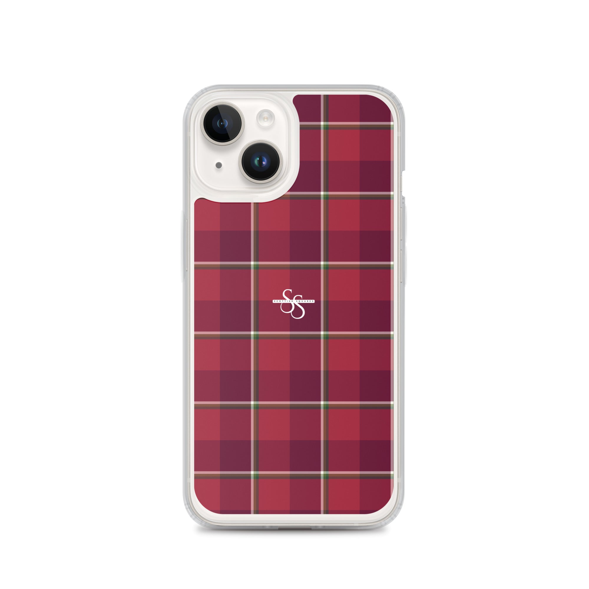 Clear Case for iPhone Old Brick and Cab Sav Plaid iPhone 14 - Scottish Squares