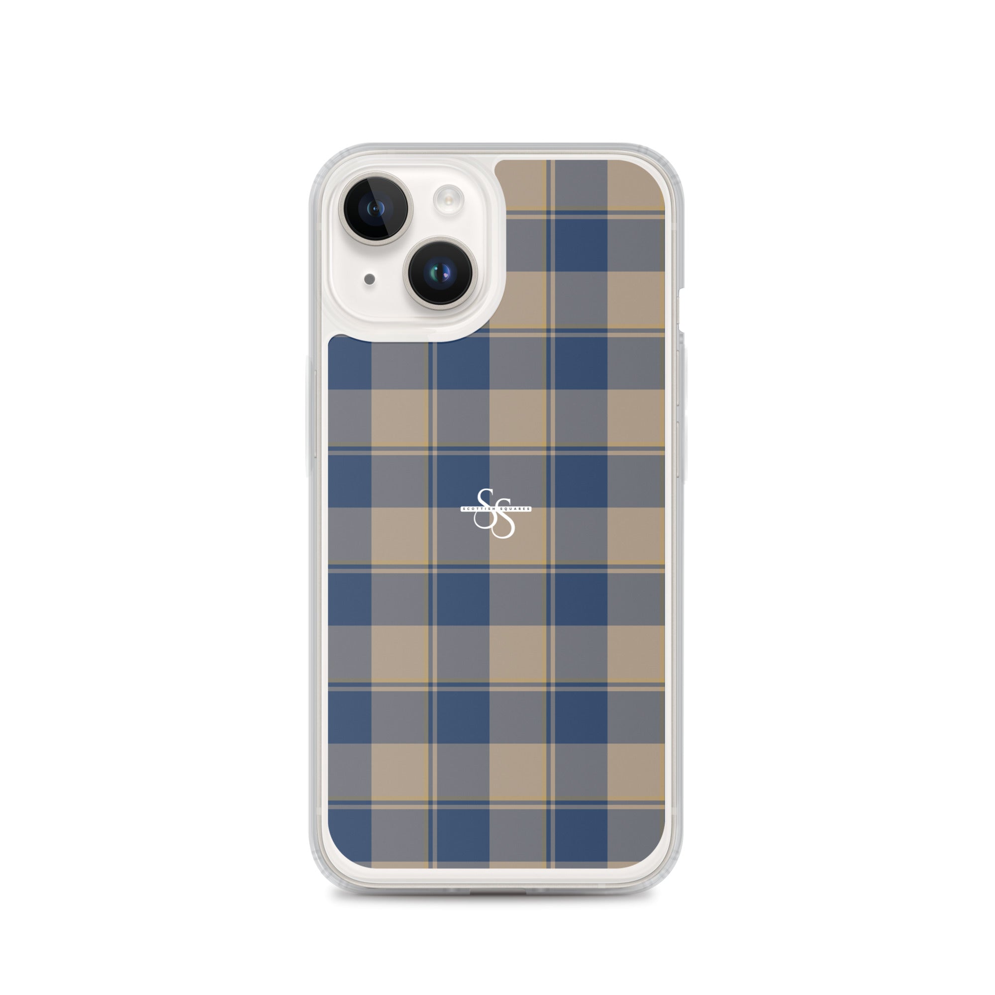 Clear Case for iPhone Cello and Donkey Brown Plaid iPhone 14 - Scottish Squares