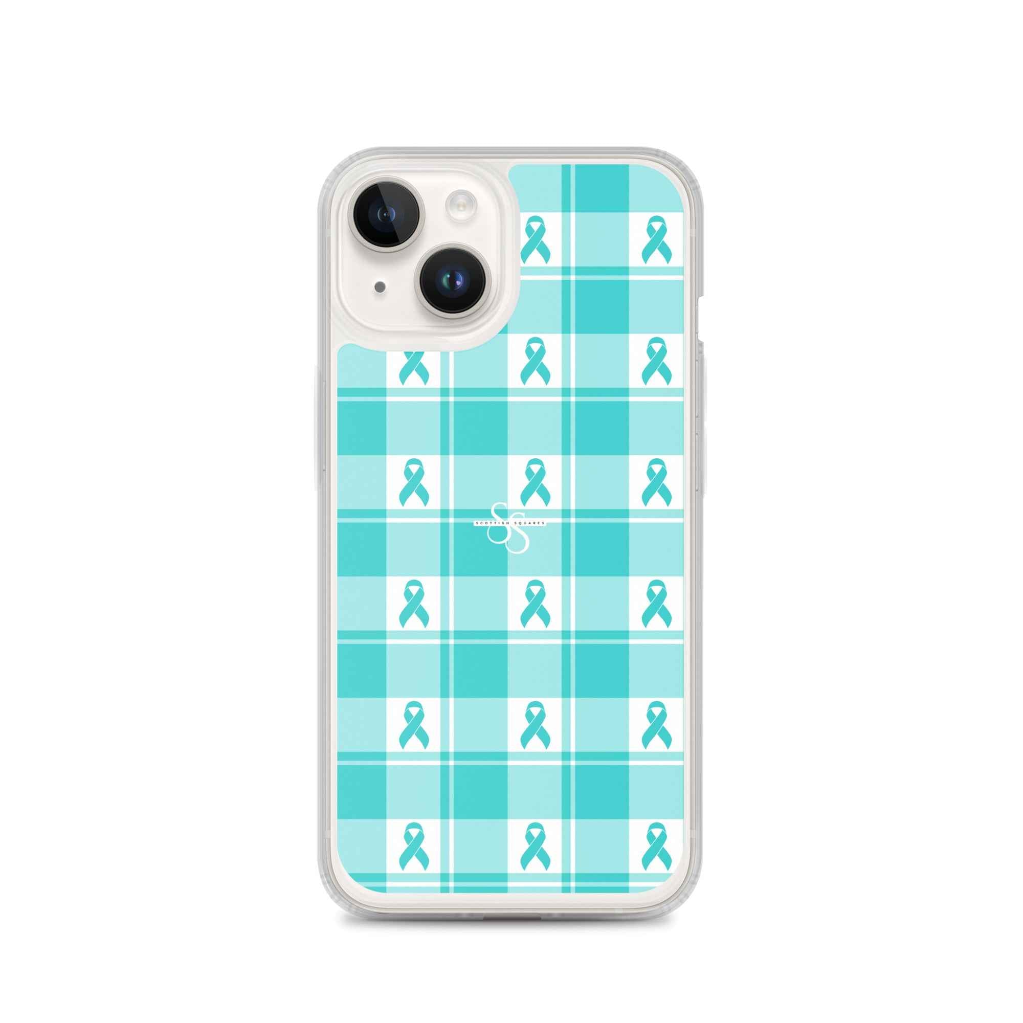 Clear Case for iPhone Ovarian Cancer Awareness Plaid iPhone 14 - Scottish Squares