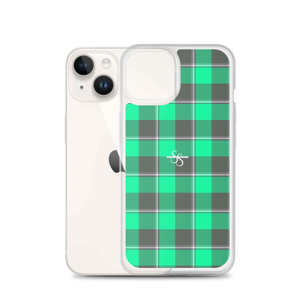 Clear Case for iPhone Spring Green and Finlandia Plaid - Scottish Squares