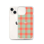 Clear Case for iPhone Spring Rain and Persimmon Plaid - Scottish Squares