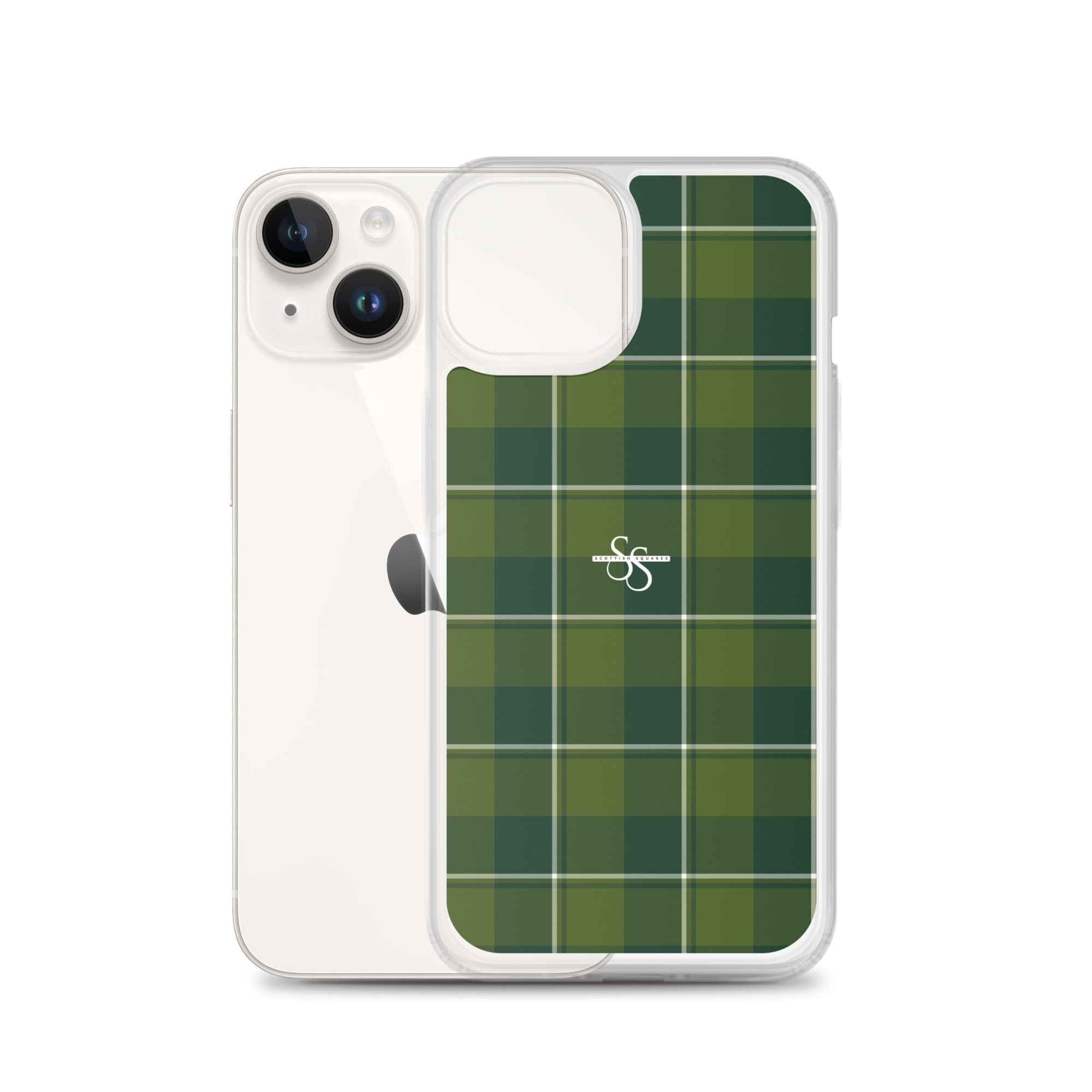 Clear Case for iPhone Woodland and Evergreen Plaid - Scottish Squares