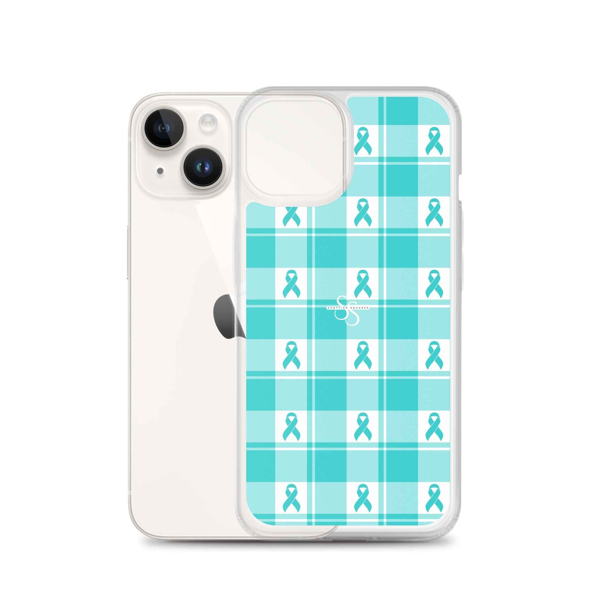 Clear Case for iPhone Ovarian Cancer Awareness Plaid - Scottish Squares