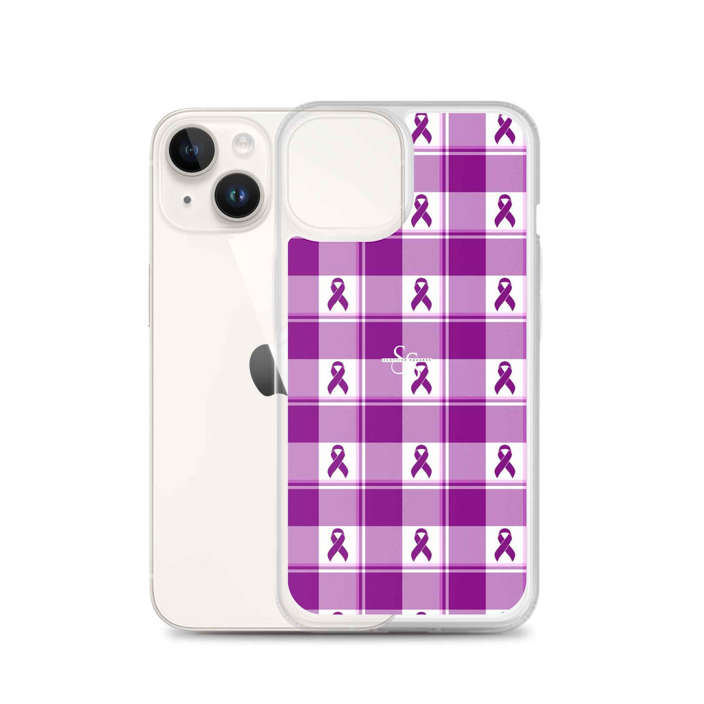 Clear Case for iPhone Pancreatic Cancer Awareness Plaid - Scottish Squares