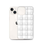 Clear Case for iPhone Lung Cancer Awareness Plaid, White Ribbon, Supportive Gift - Scottish Squares