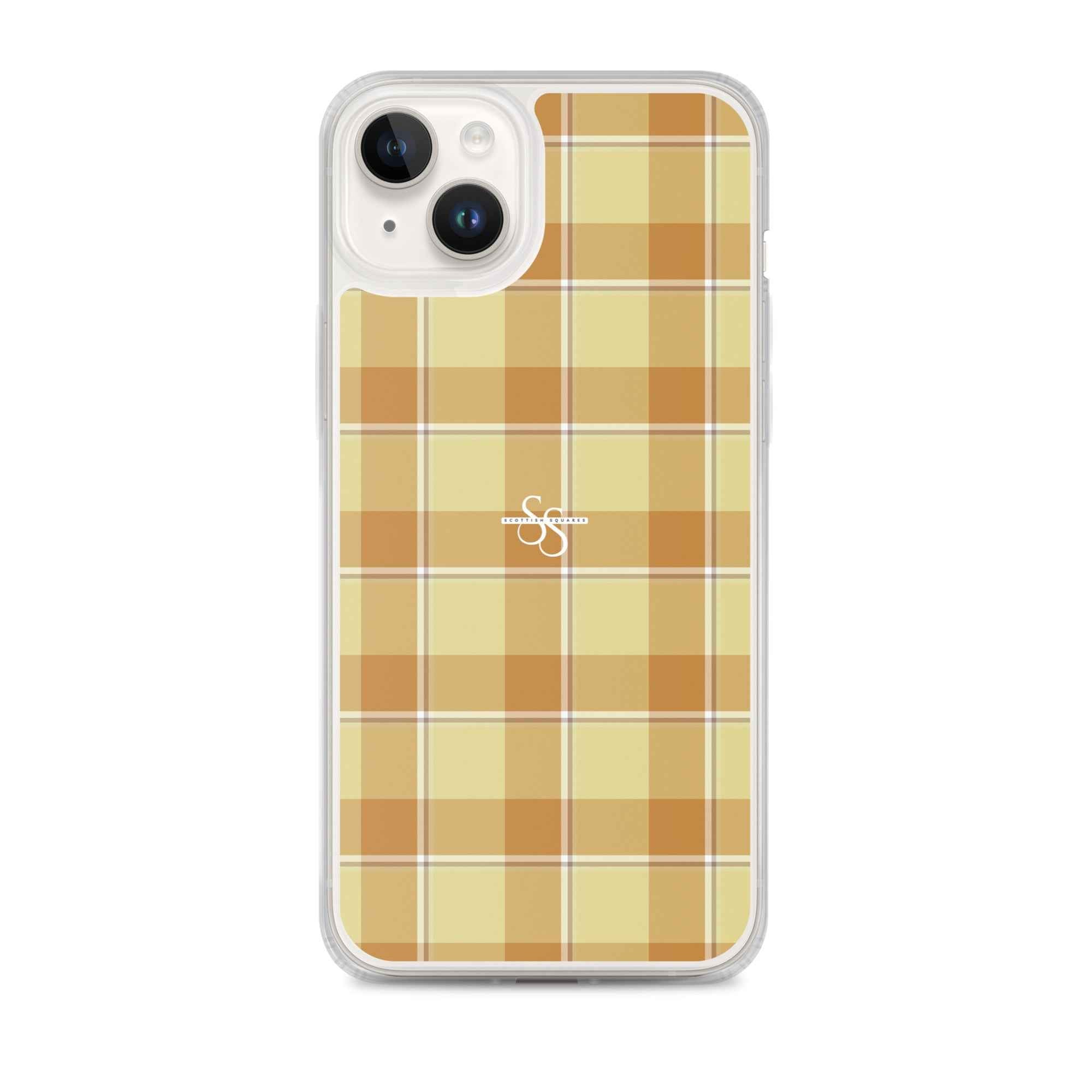 Clear Case for iPhone Zombie and Copper Plaid iPhone 14 Plus - Scottish Squares